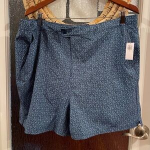 Blue Patterned Men's Swim Shorts